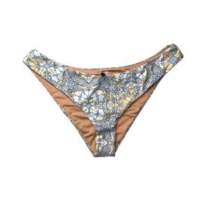 J. Crew Swimsuit Floral Print Curved Low Waist Cheeky Bikini Bottom NEW BF153